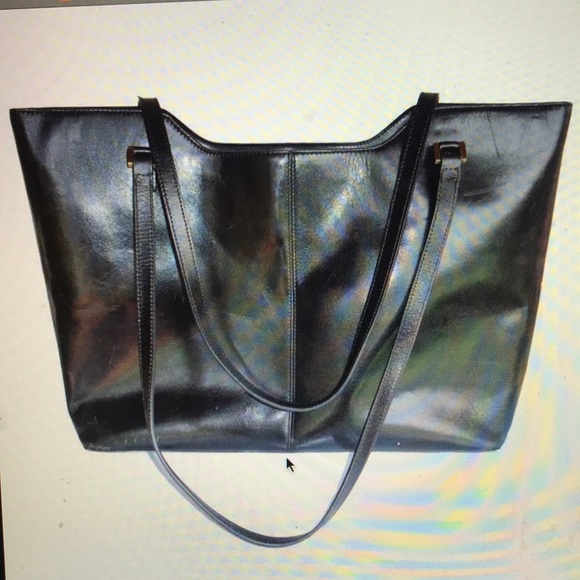 Apostrophe Genuine Leather Black Tote Handbag Purse with Zippered Pocket - Picture 1 of 11